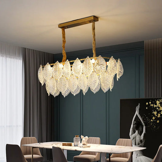 Leaf Glass Chandelier Pendant Light