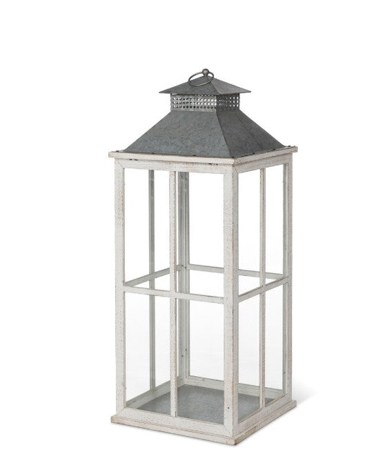 Coastal Whitewash Lantern – Large
