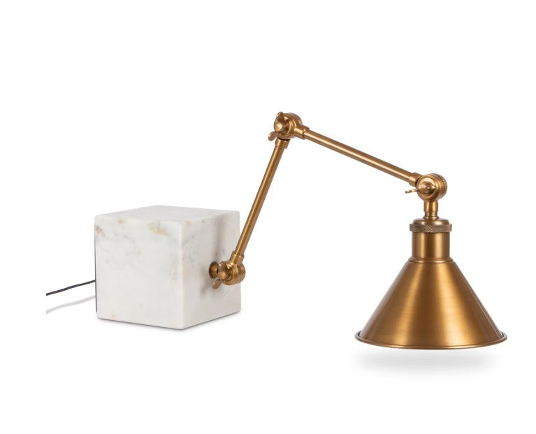 Marble & Brass Shelf Light – 28" Luxe Accent Lamp