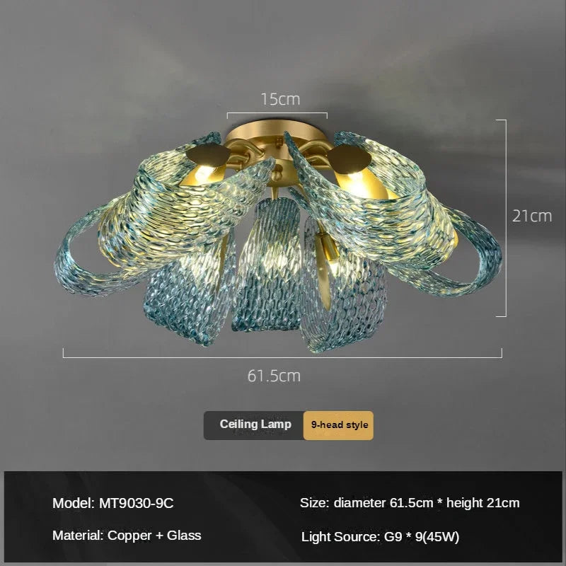 Luxe Copper Leaf LED Ceiling Chandelier - DecorBites™