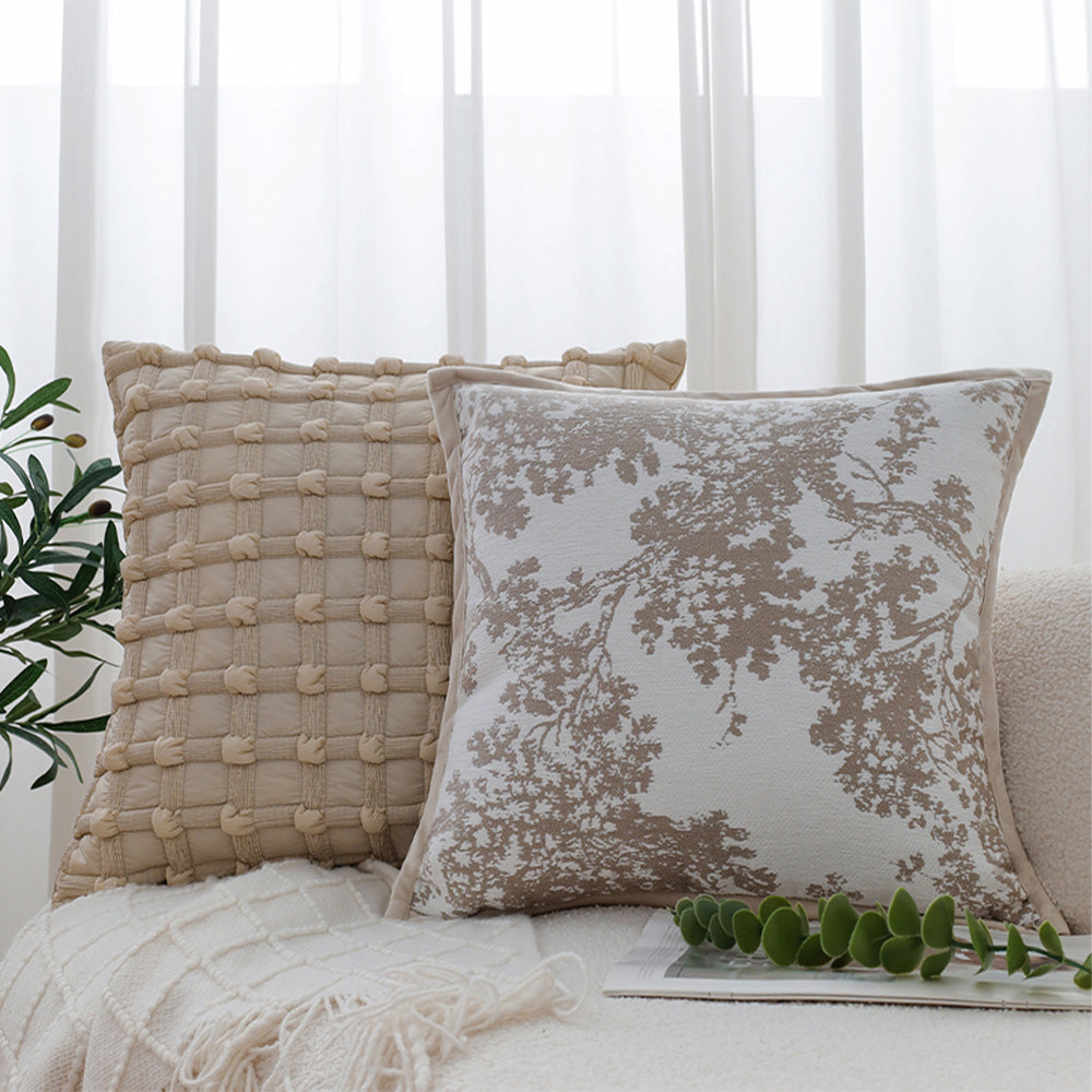 Elegant Tree Motif Chenille Throw Pillow - 18"x18"