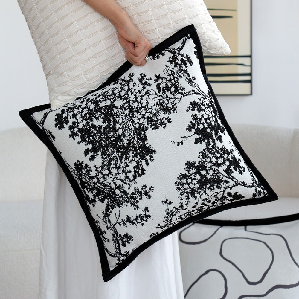 Elegant Tree Motif Chenille Throw Pillow - 18"x18"
