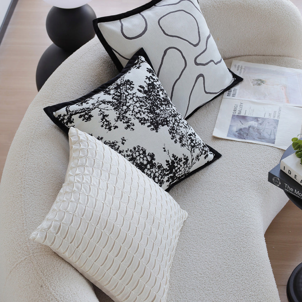 Elegant Tree Motif Chenille Throw Pillow - 18"x18"