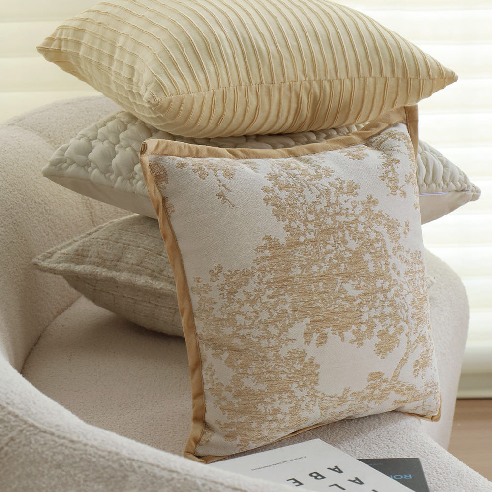 Elegant Tree Motif Chenille Throw Pillow - 18"x18"