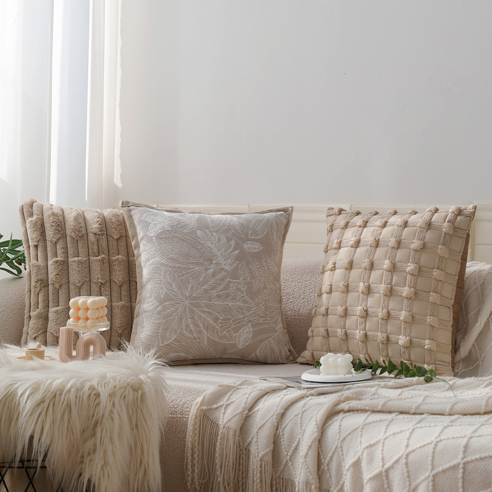 Luxurious Geometric Patterned Decorative Throw Pillow Set of 2 - 18"x18" optional of inserts