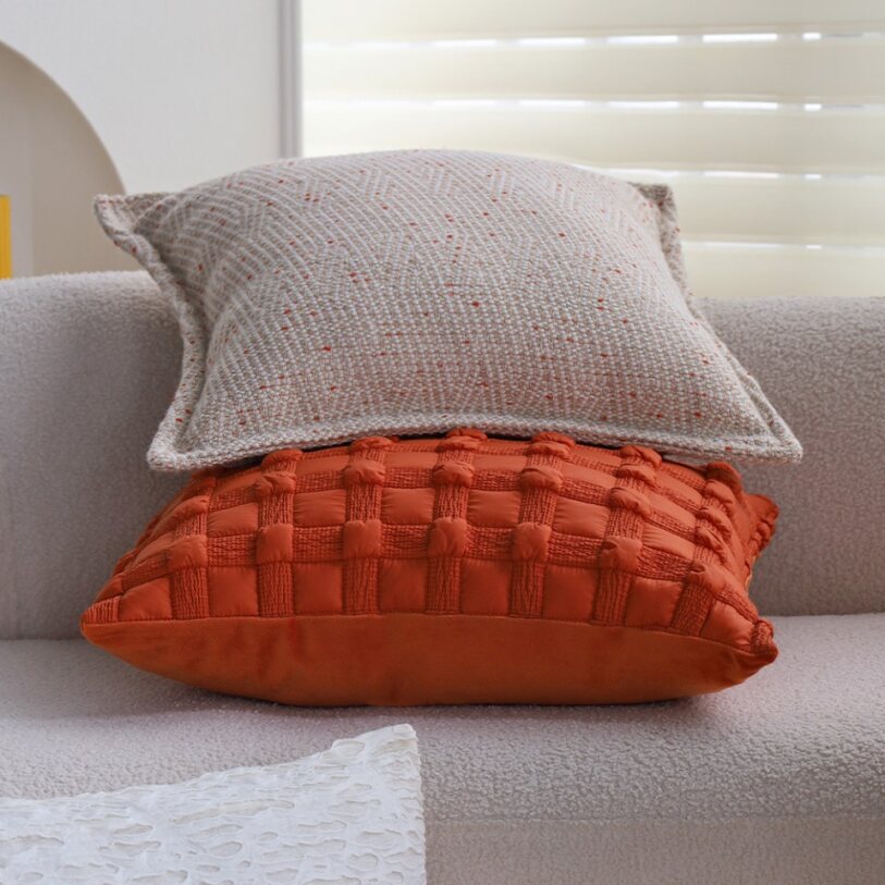 Luxurious Geometric Patterned Decorative Throw Pillow Set of 2 - 18"x18" optional of inserts