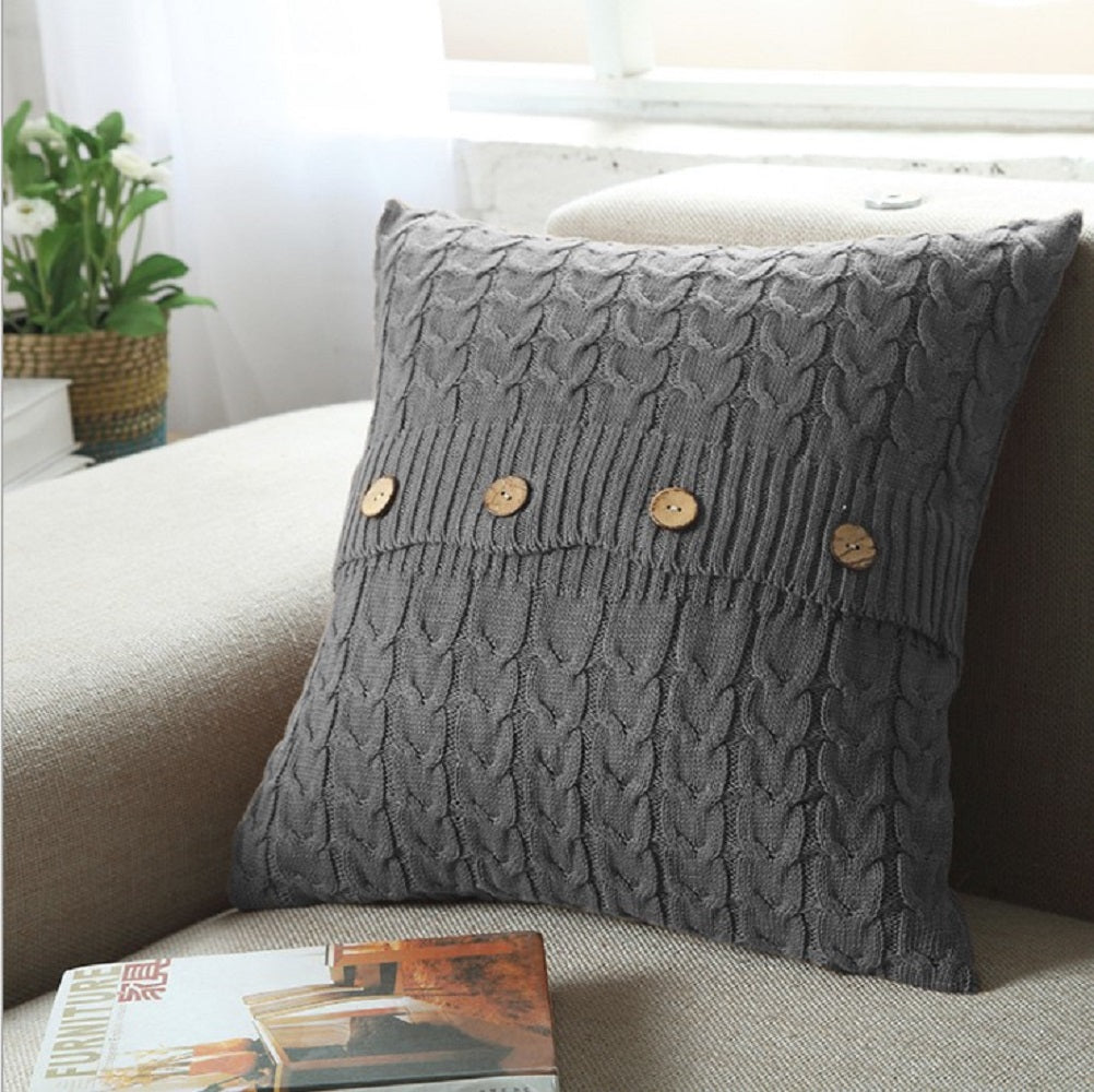 Cardigan Knit Accent Throw Pillow - 18"x18" (with insert)