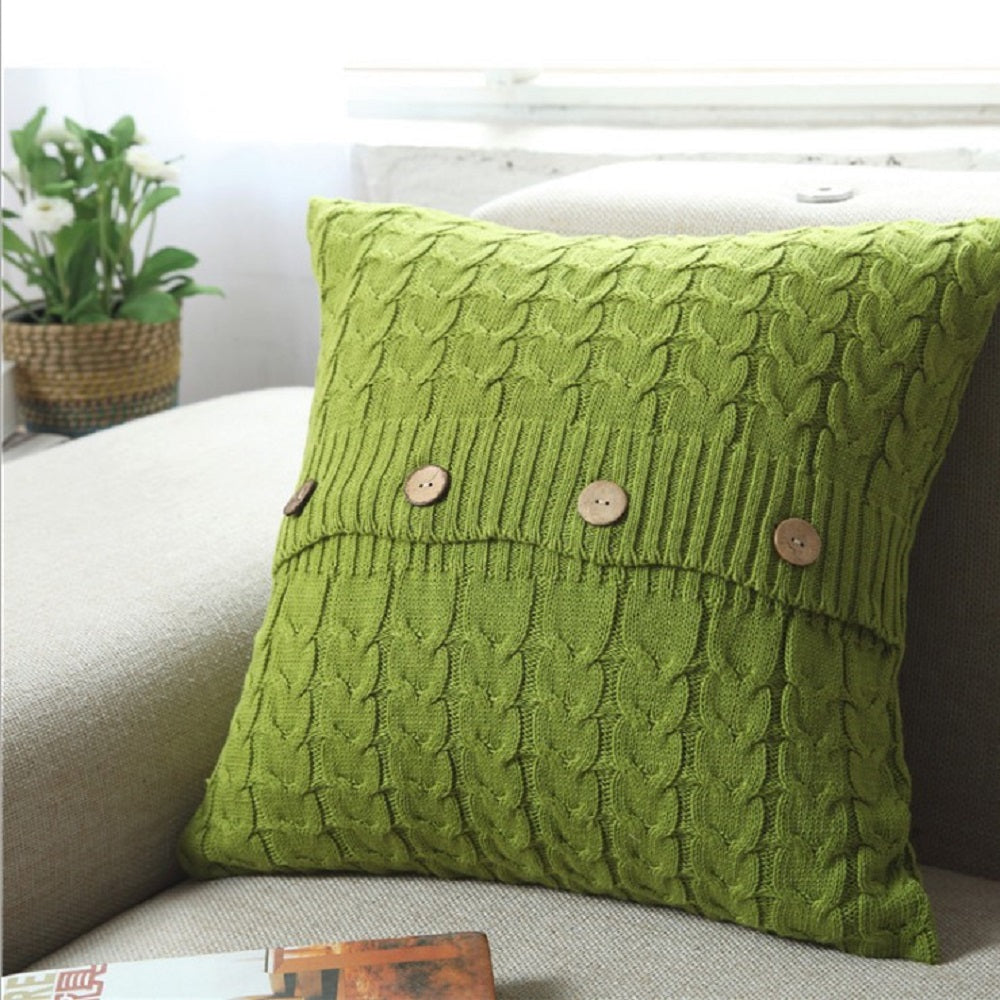 Cardigan Knit Accent Throw Pillow - 18"x18" (with insert)