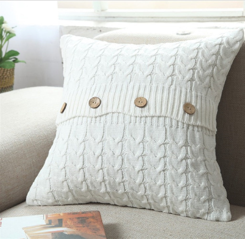 Cardigan Knit Accent Throw Pillow - 18"x18" (with insert)