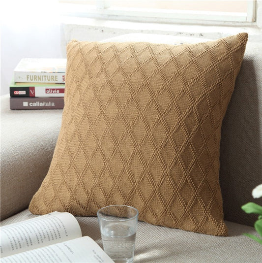 Curated Diamond Knit Throw Pillow - 18"x18" (with insert)
