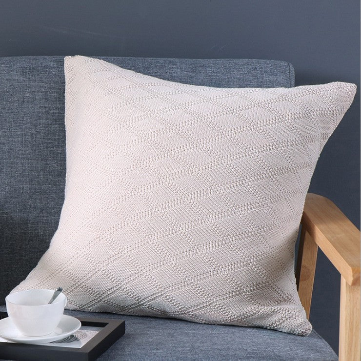 Curated Diamond Knit Throw Pillow - 18"x18" (with insert)