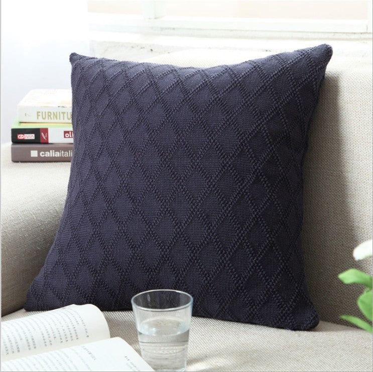 Curated Diamond Knit Throw Pillow - 18"x18" (with insert)