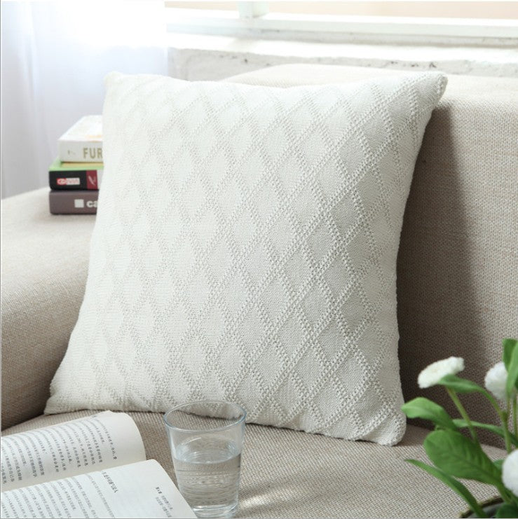 Curated Diamond Knit Throw Pillow - 18"x18" (with insert)