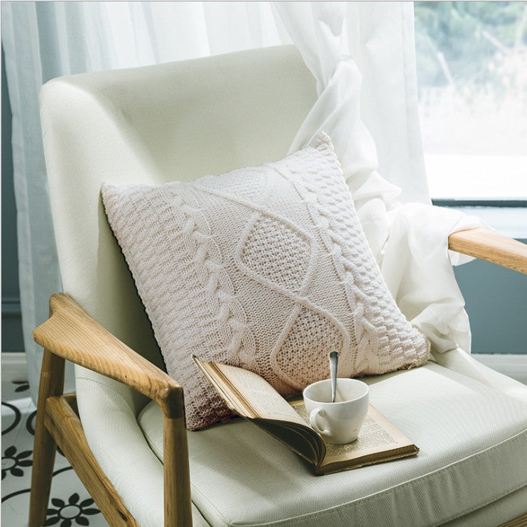 Heirloom Cable Knit Throw Pillow - 18"x18" (with insert)