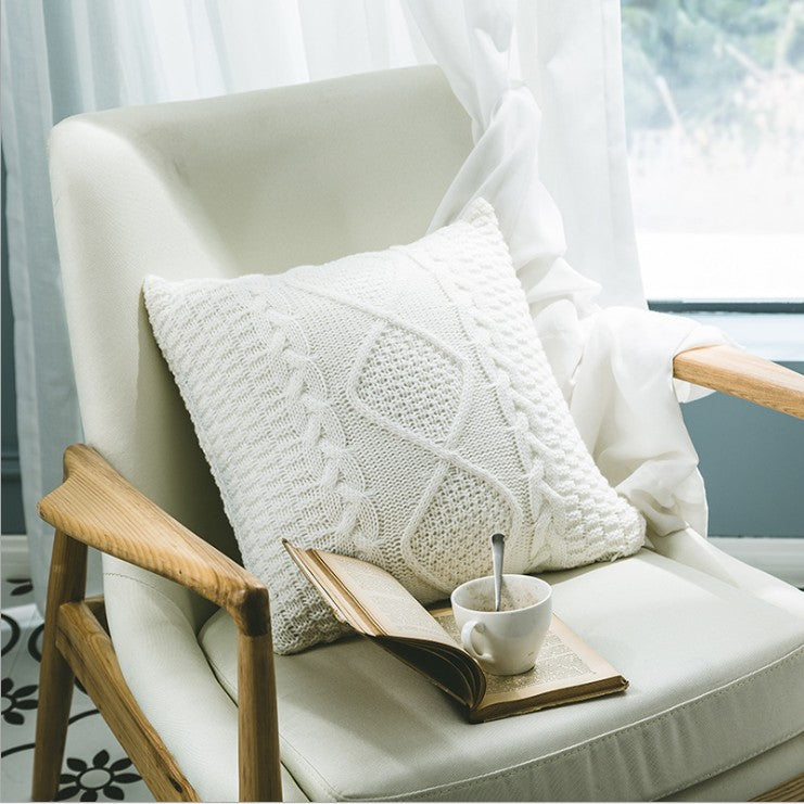 Heirloom Cable Knit Throw Pillow - 18"x18" (with insert)