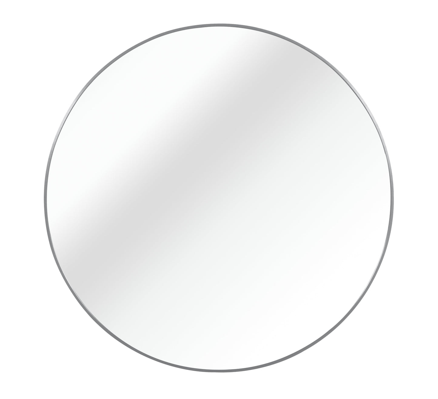 Round Silver Framed Mirror - 36"