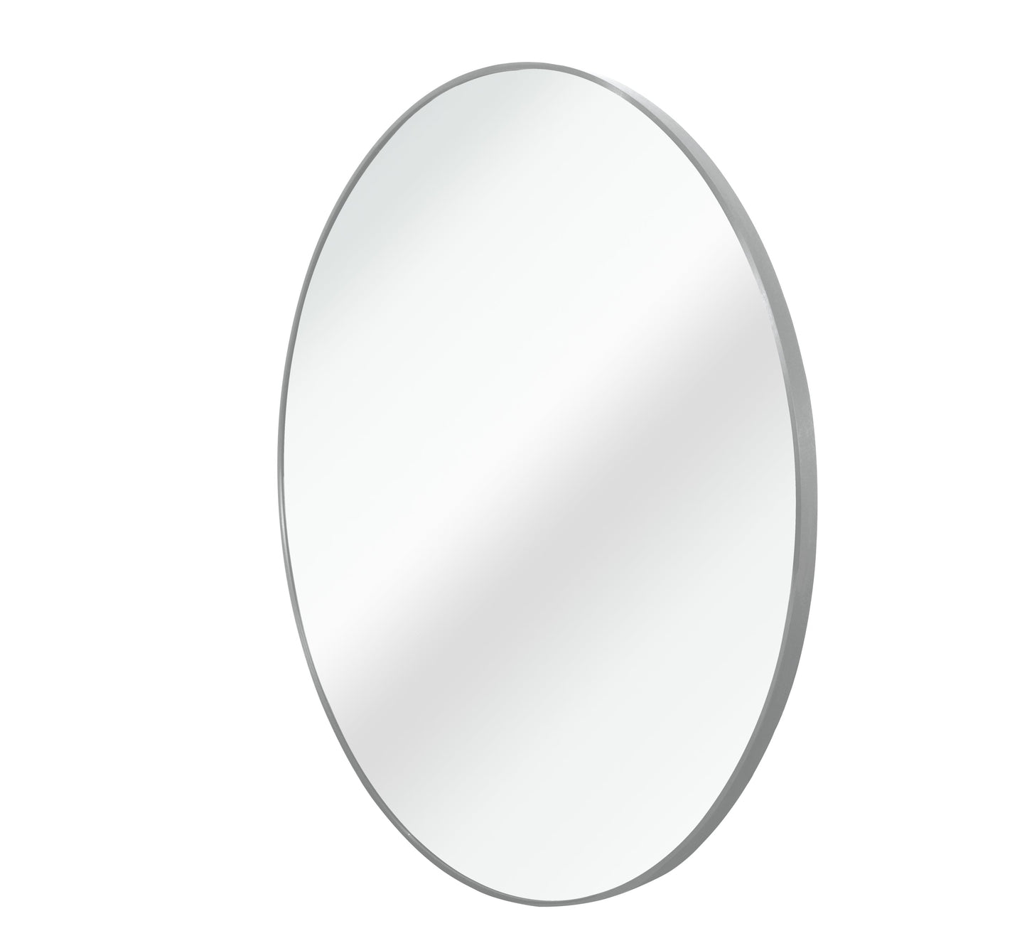 Round Silver Framed Mirror - 36"