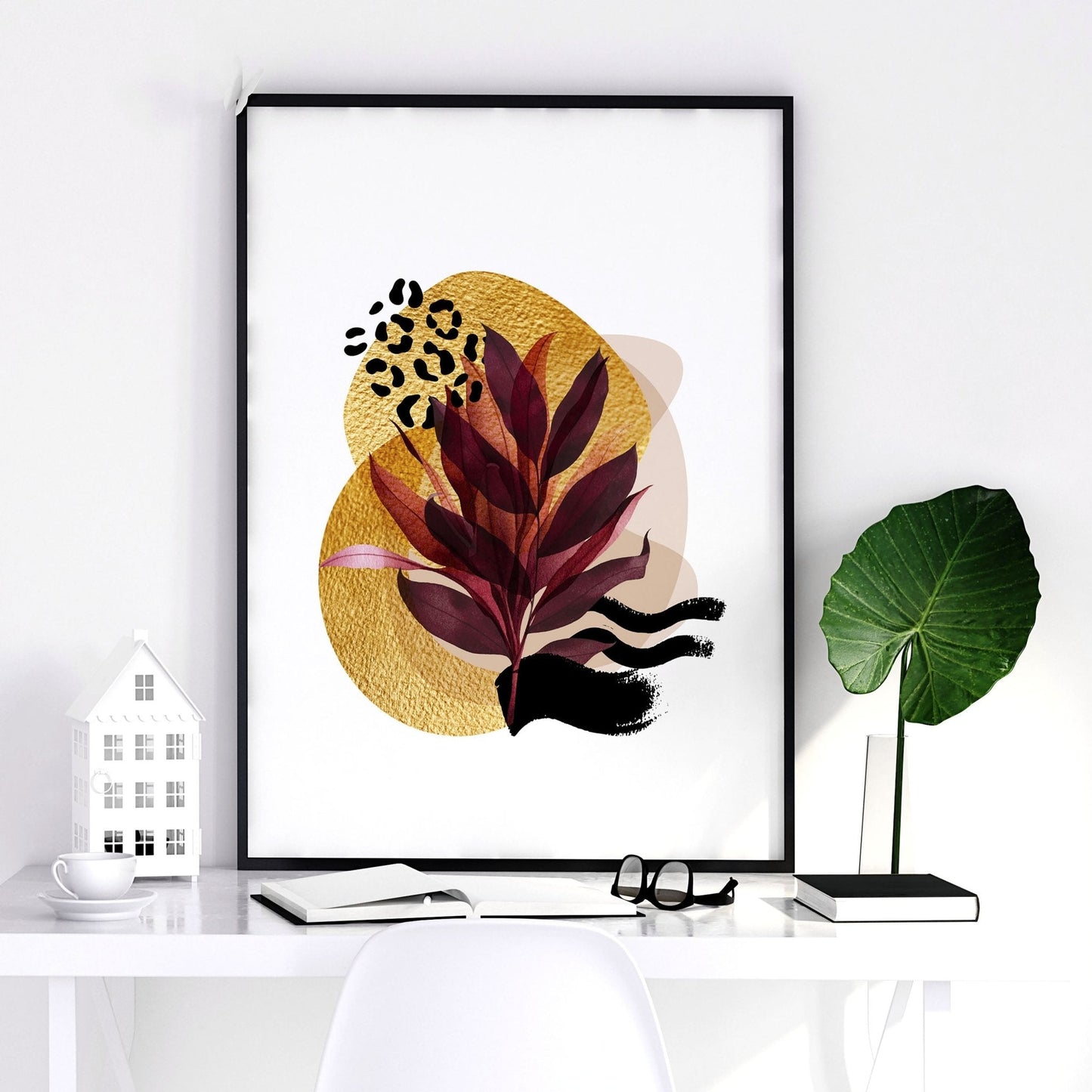 "Crimson Tropica" Triptych Wall Art Set of 3