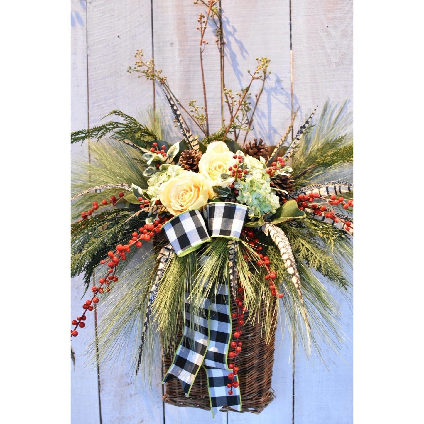 Faux Outdoor Red Berry Stem - 36"