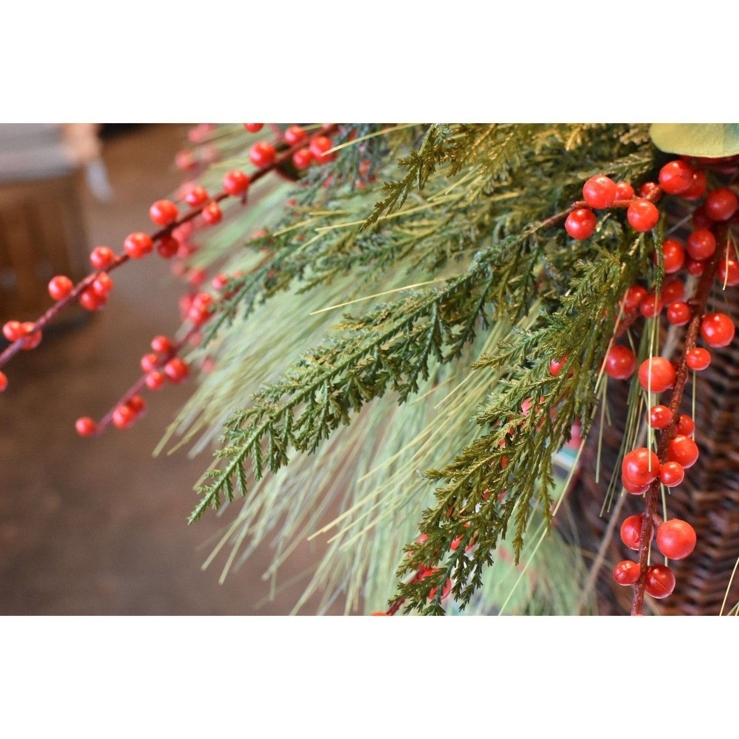 Faux Outdoor Red Berry Stem - 36"