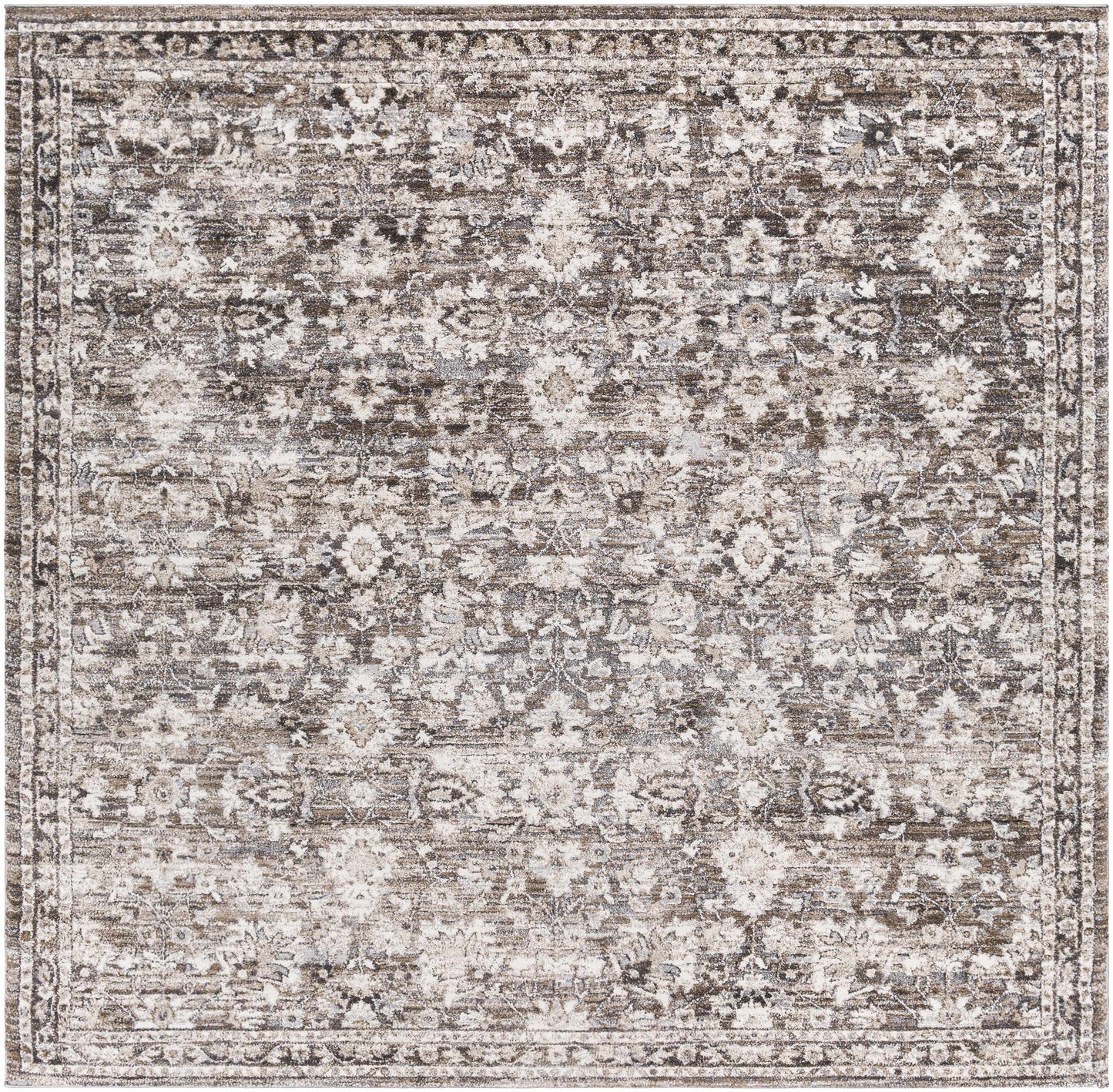Talihina Brown Luxe Damask Area Rug