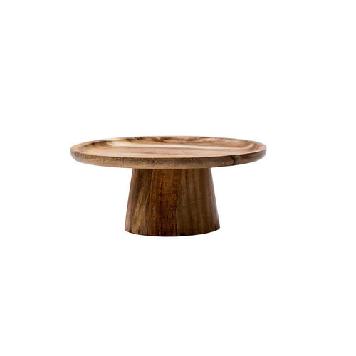 Japanese-Style Solid Wood Pedestal Tray