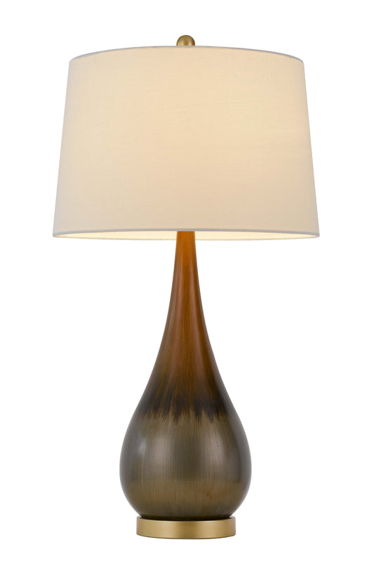 30" Bronze Metal Round Table Lamp