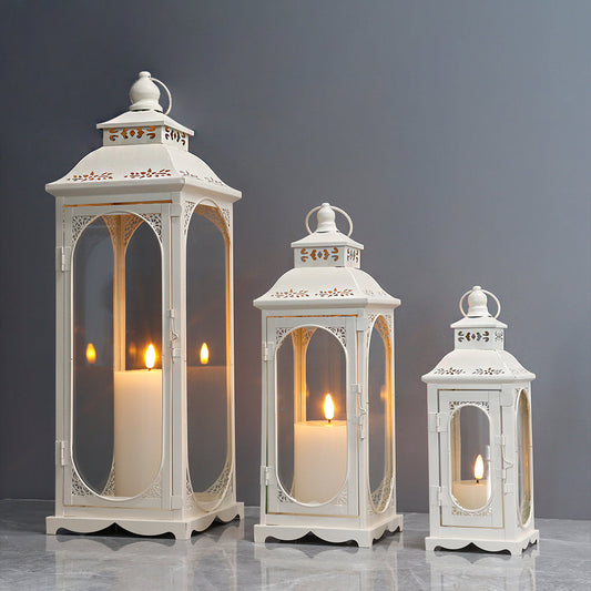 White Vintage Candle Lanterns (Set of 3)