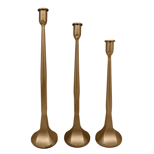 "Gilded Hearth" Cast Iron Taper Holders