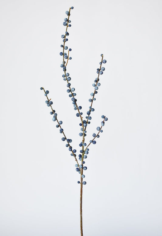 Faux Blue Berry Stem - 28"