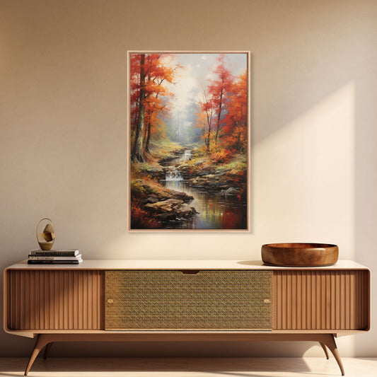 Autumn’s Descent: A Giclée Framed Masterpiece