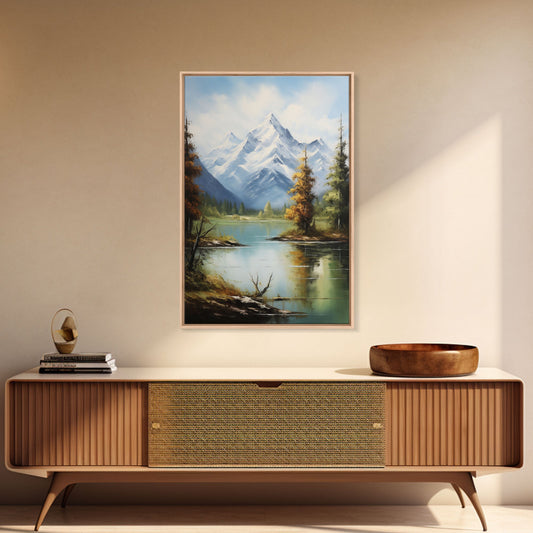 Alpine Reflection: A Giclée Framed Masterpiece