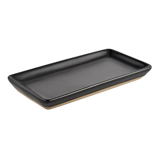 "Obsidian Plinth" Stoneware Tray