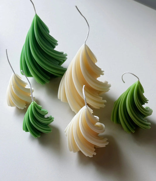 Modern Swirling Christmas Tree Candles