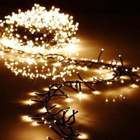 LED Connectable Warm White Cluster Light Garland, with Timer and Remote