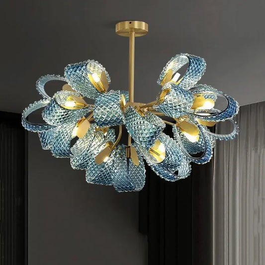 Luxe Copper Leaf LED Ceiling Chandelier - DecorBites™