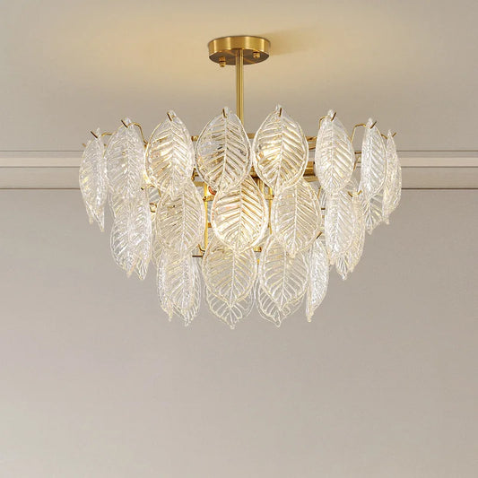 Leaf Glass Chandelier Pendant Light