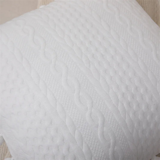 Lace Pompom Cotton Cushion Cover - PLUS other black & white varieties