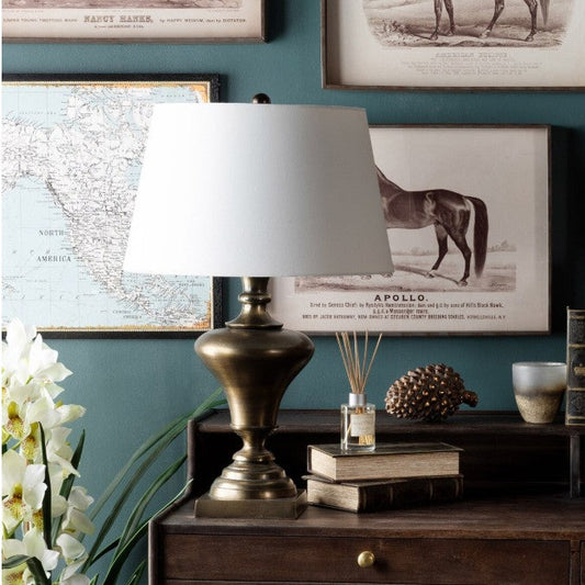 Hensworth Cast Aluminum Table Lamp – Antique Brass Finish