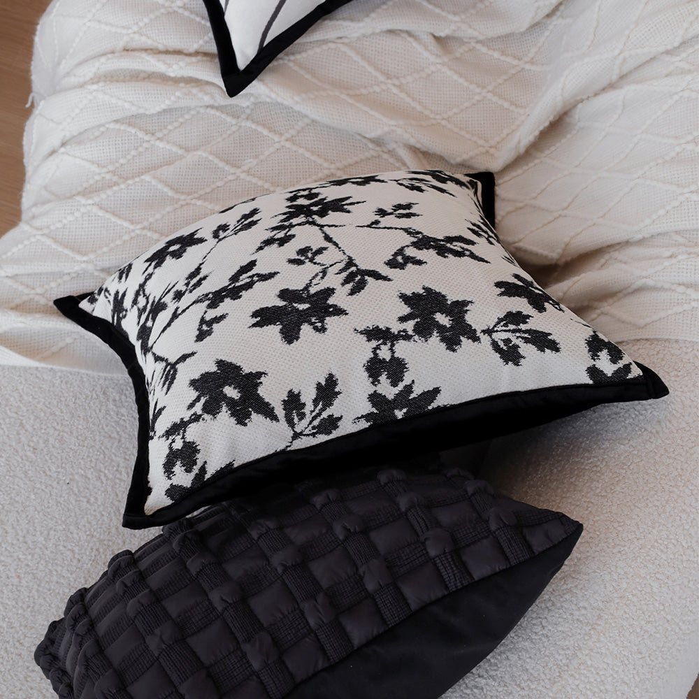 Jacquard Floral Chenille Throw Pillow, 18" x18", cover and insert