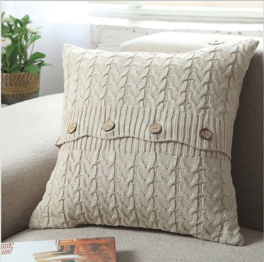 Cardigan Knit Accent Throw Pillow COVER - 18"x18"