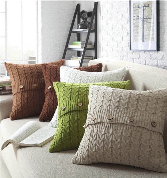 Cardigan Knit Accent Throw Pillow - 18"x18" (with insert)