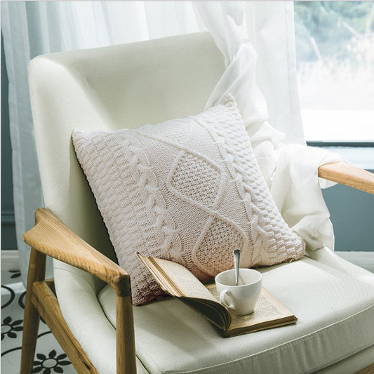 Heirloom Cable Knit Throw Pillow - 18"x18" (with insert)