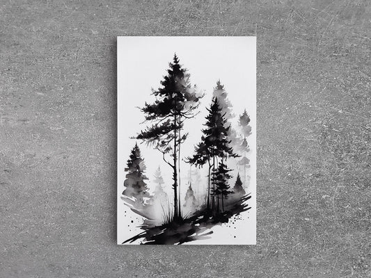 Mysterious Forest - Watercolor Canvas Print