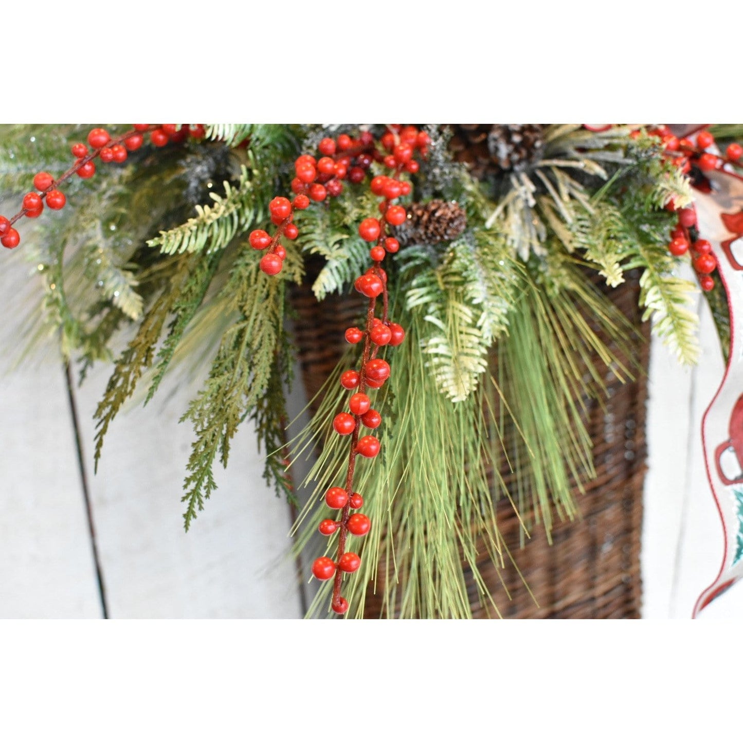 Faux Outdoor Red Berry Stem - 36"