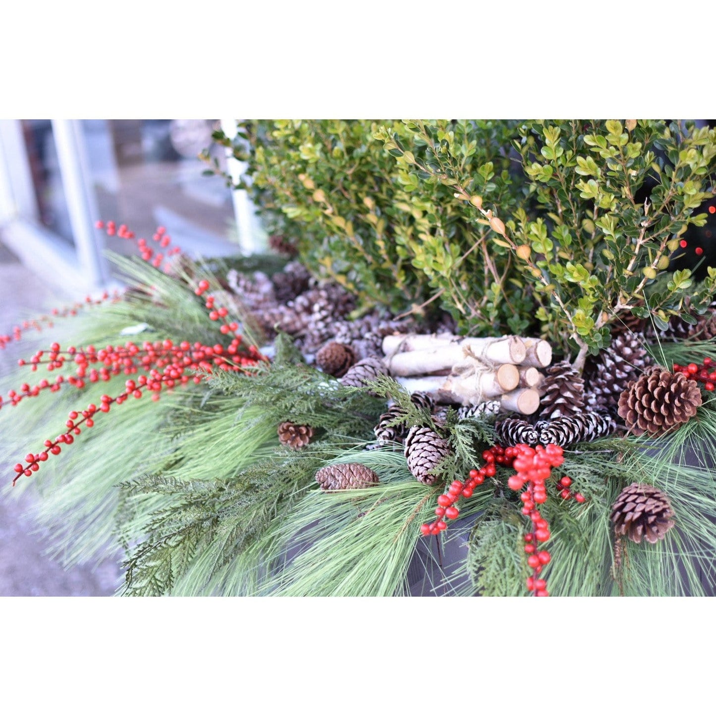Faux Outdoor Red Berry Stem - 36"