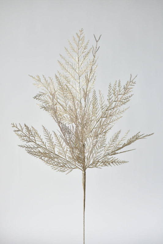 Faux Metallic Platinum Cedar Stem - 24"