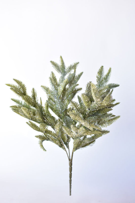 Faux Iced Sugar Pine Bush - 18"